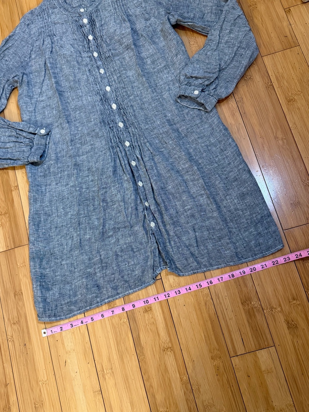 CP Shades x Calypso Light Blue Linen Pintuck Tunic Grey Blue Size XS - Picture 10 of 13